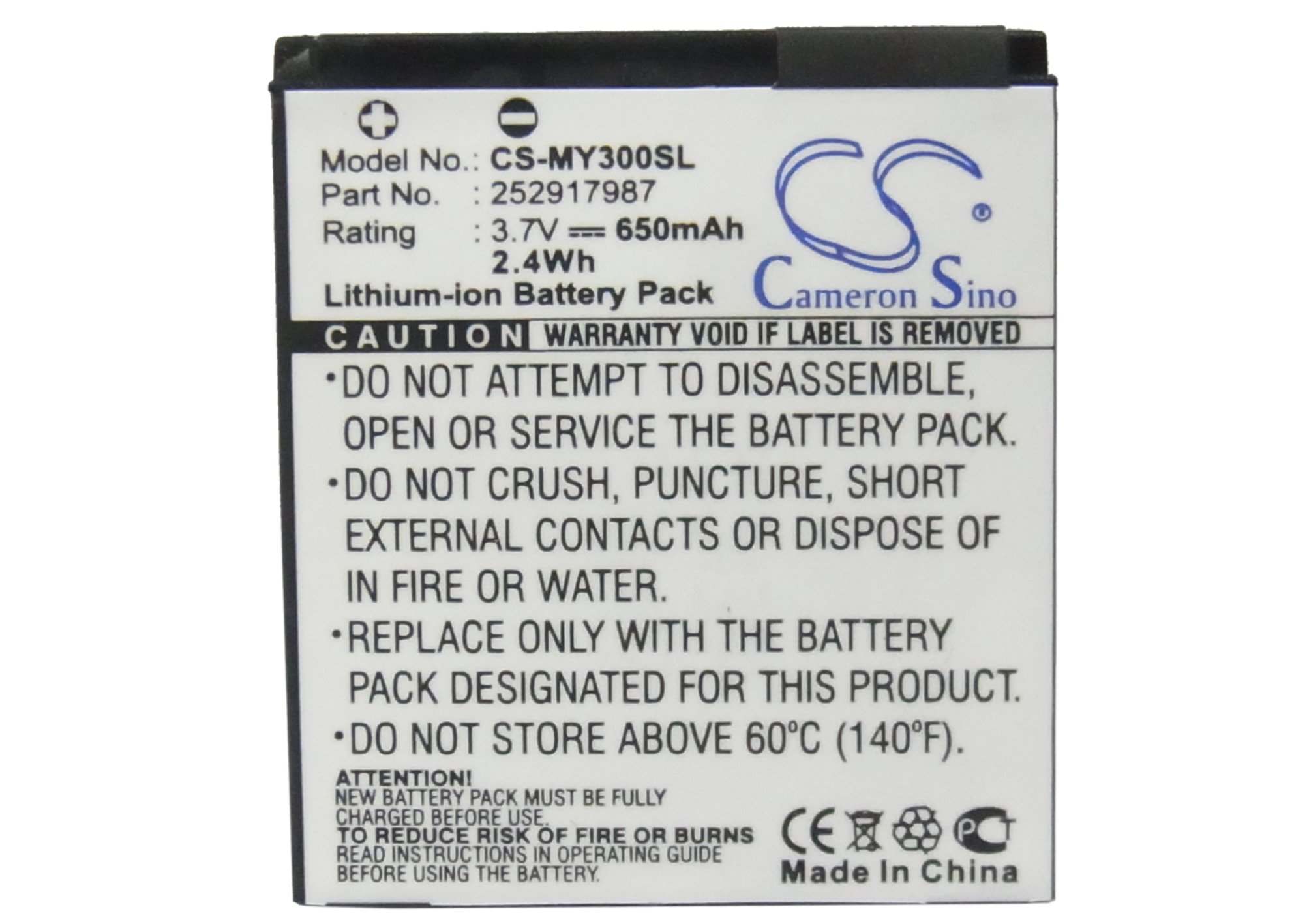 Vhbw Batterie compatible avec Sagem MW3036, MW3052, MY3022 smartphone (1000mAh, 3,7V, Li-ion