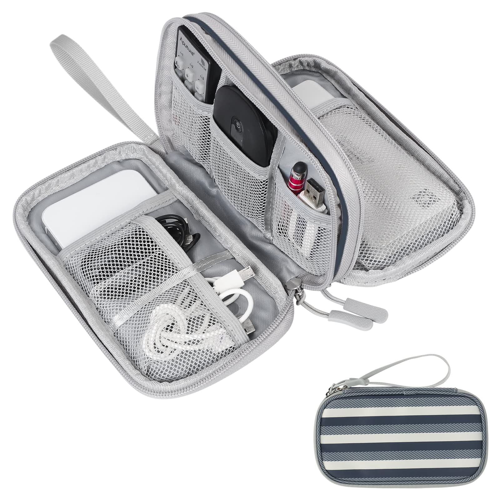 Skycase Kabeltasche,Doppelte Kabel Organiser Tasche, Elektronikzubehör Tragbare Kabelorganizer Tasche,Travel Essentials Tech Pouch Bag für Elektronische Accessoires Kabeltaschen