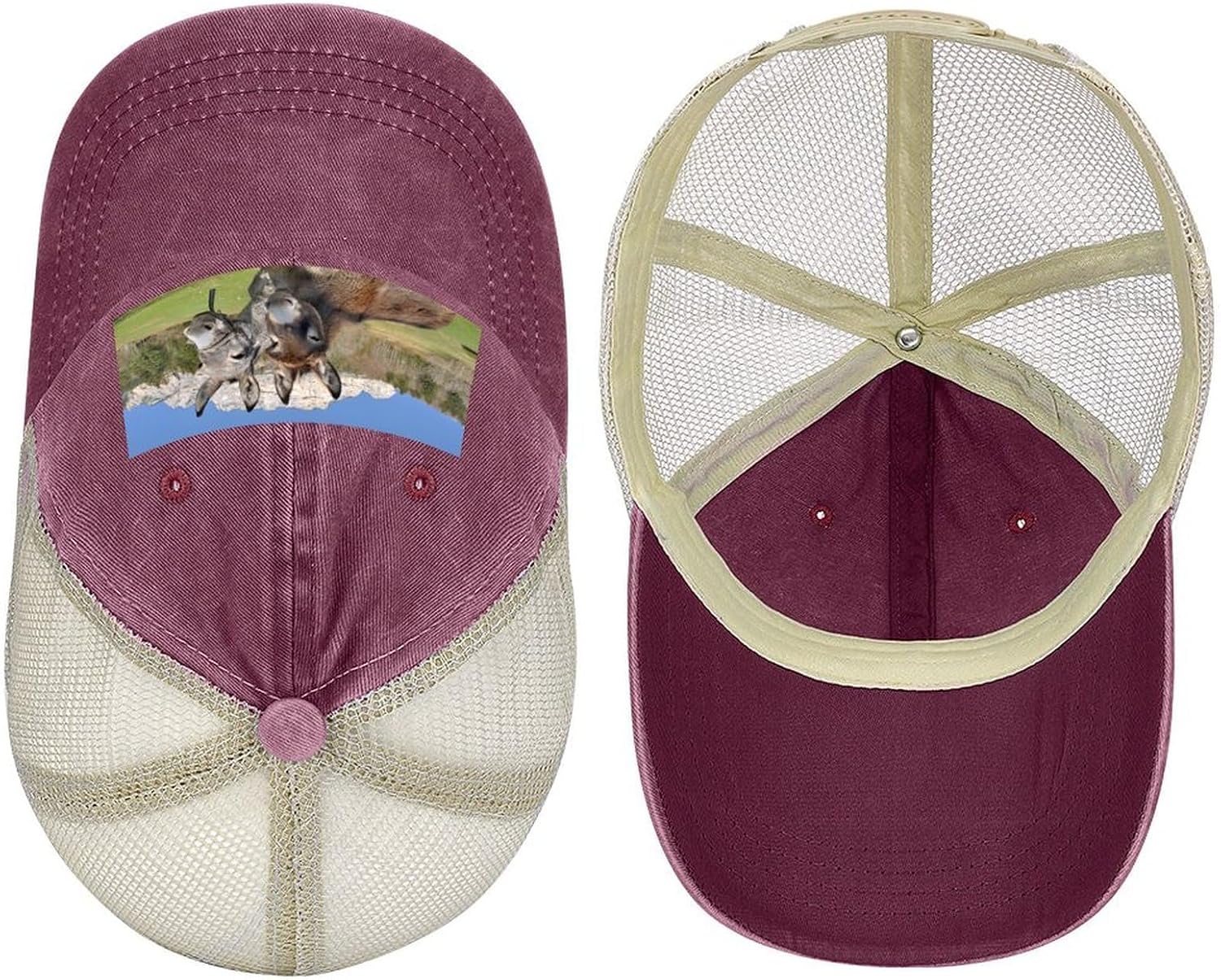 Funny Donkeys Hat Personalized Adjustable Cowboy Cap Cotton Cap Trucker Hats Dad Hat for Men Women