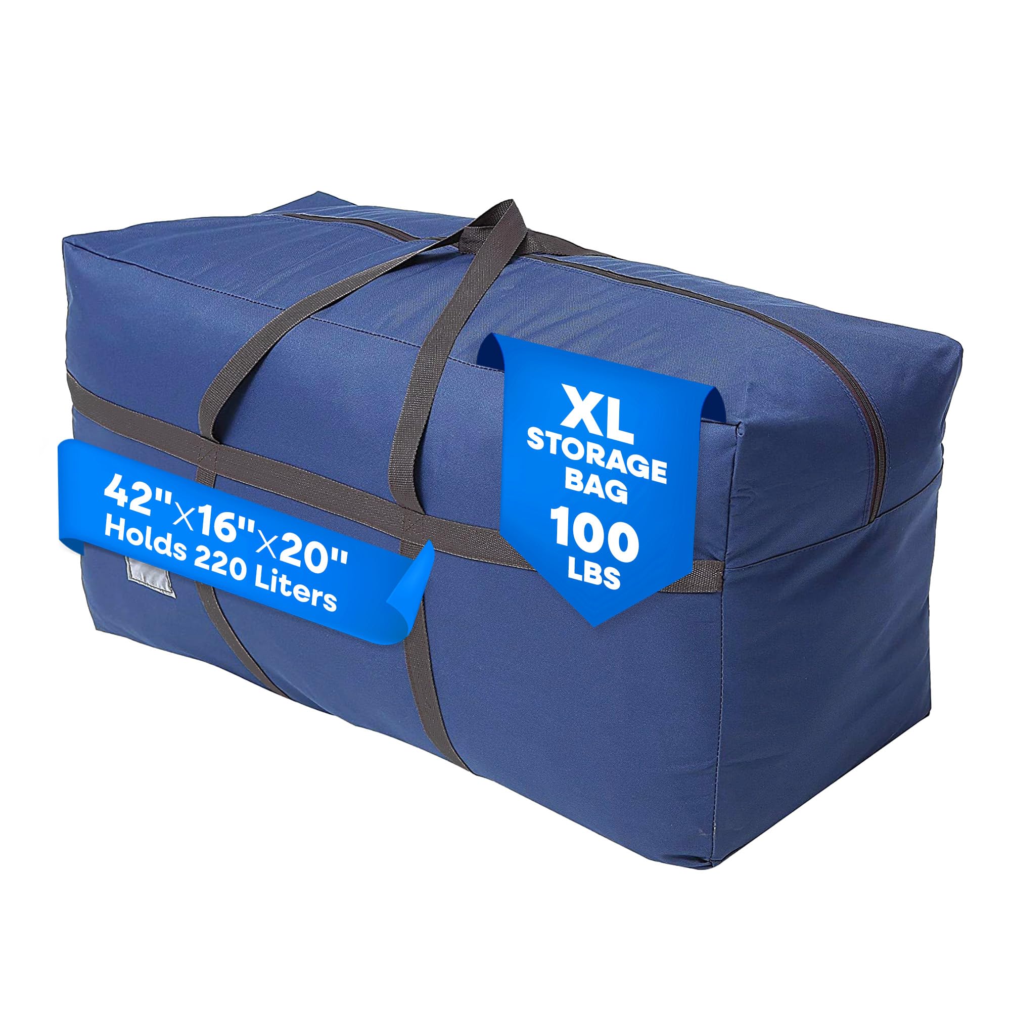 Blue Extra Large Duffel Bag for Traveling - Heavy-Duty 600D Polyester, Waterproof with Reinforced Handles, Holds 100 lbs-Premium Quality Duffle Bag Perfect for Travel & Storage-42" x 16" x 20" Inches