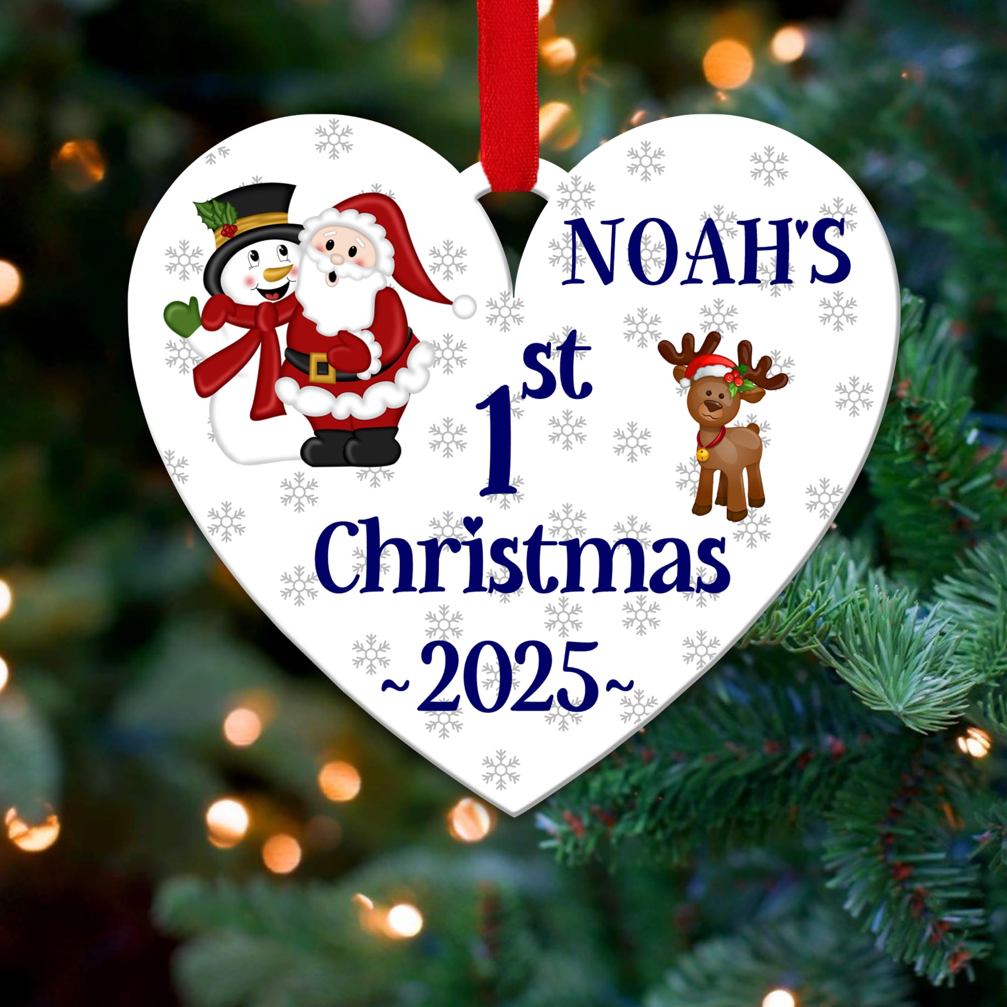 Personalised Christmas Tree Decorations Baubles for Kid's First with Custom Name | Acrylic Xmas Tree Decoration Hanging Ornaments | Personalised Bauble Gifts for Xmas Decorations