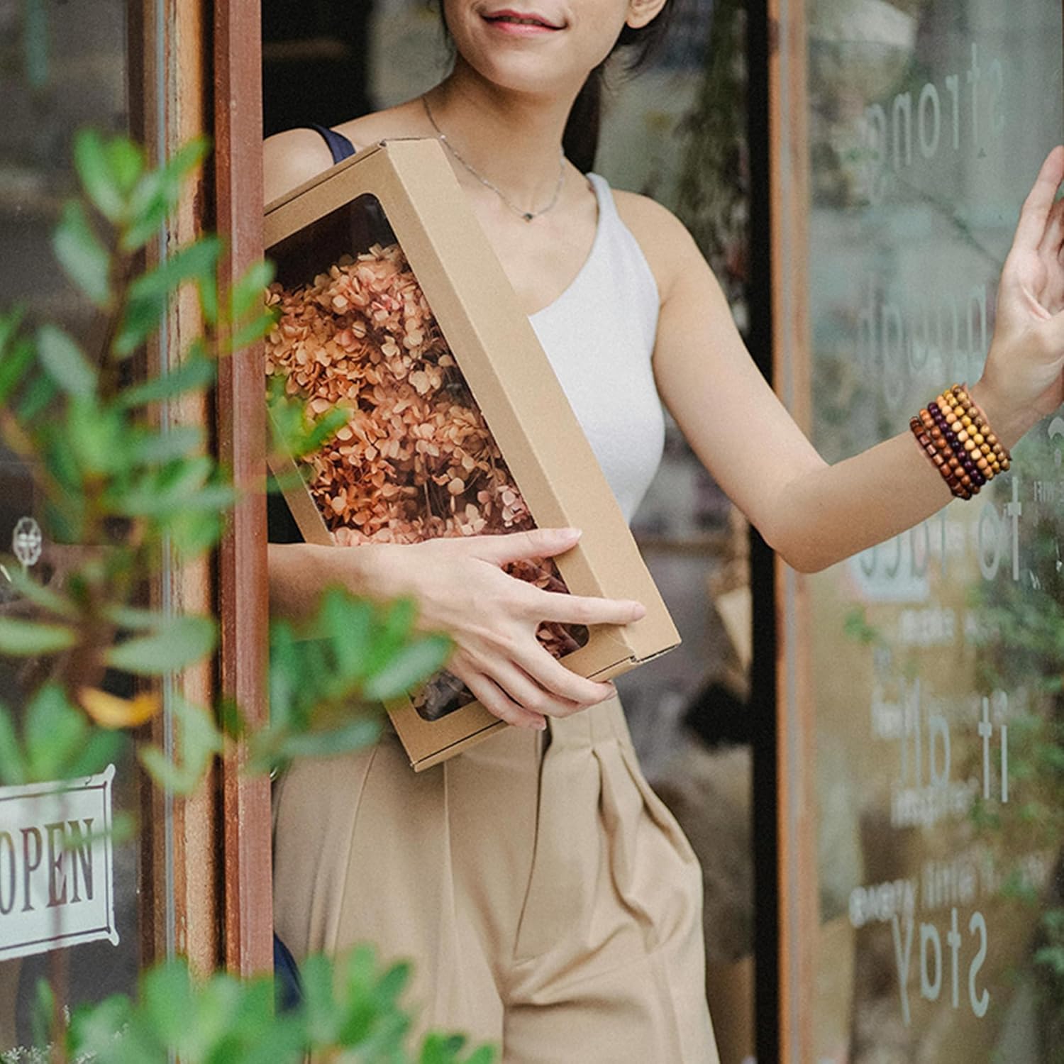 Wooden Beaded Bracelet Multi-Layered Stretch Bracelet for Men and Women Elastic Bracelet 6pcs - Image 6