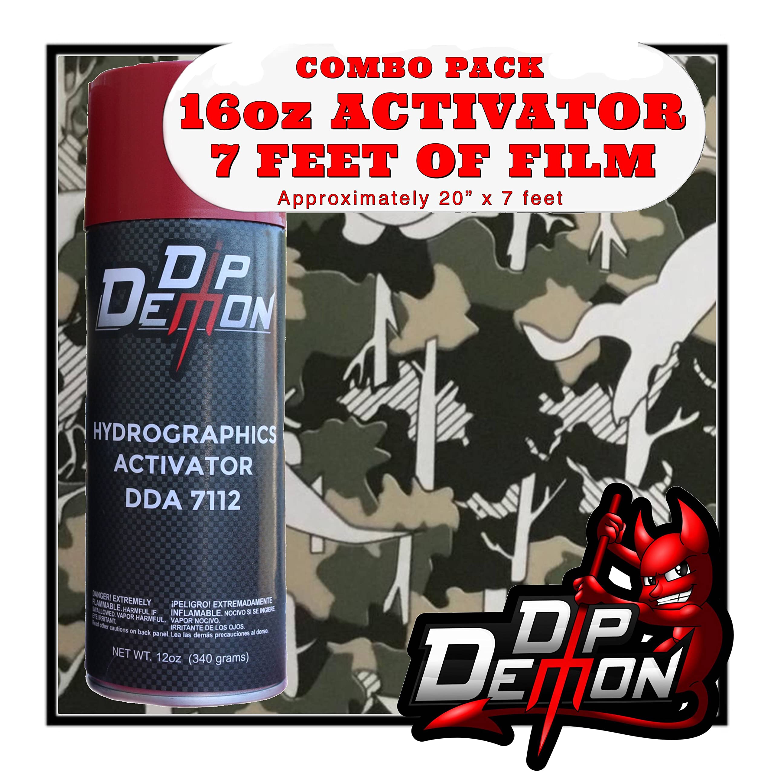 Hydrographic Film Activator Combo Kit Animal Cracker Camo Hydro Dipping 16oz Dip Demon