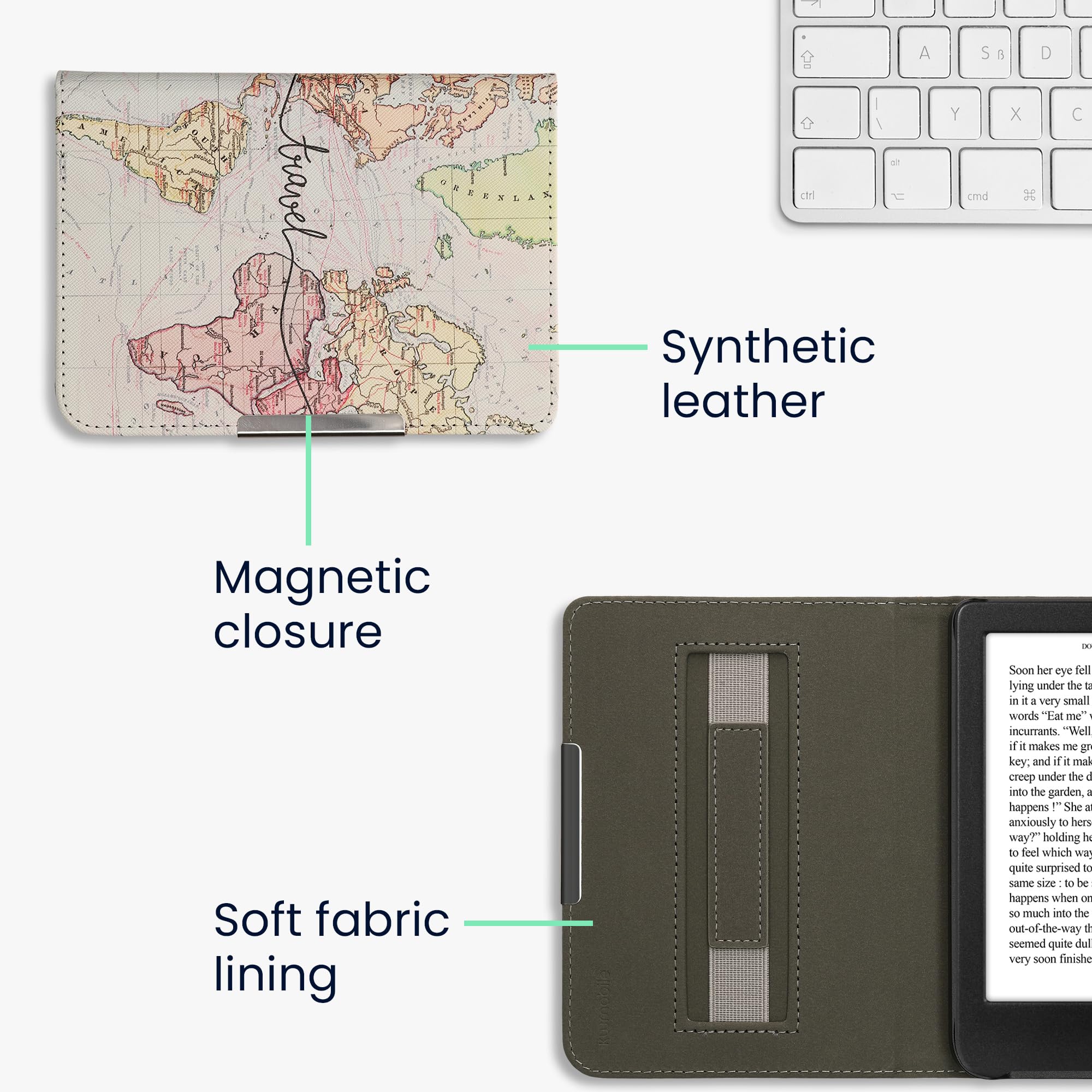 Étui Magnétique Pour Kobo Clara HD - Coque Rabat Similicuir - Fonction Veille/réveil Automatique