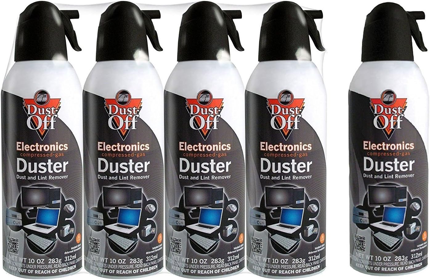 Dust-Off Disposable Compressed Gas Duster, 10 oz Cans - 5 Packs
