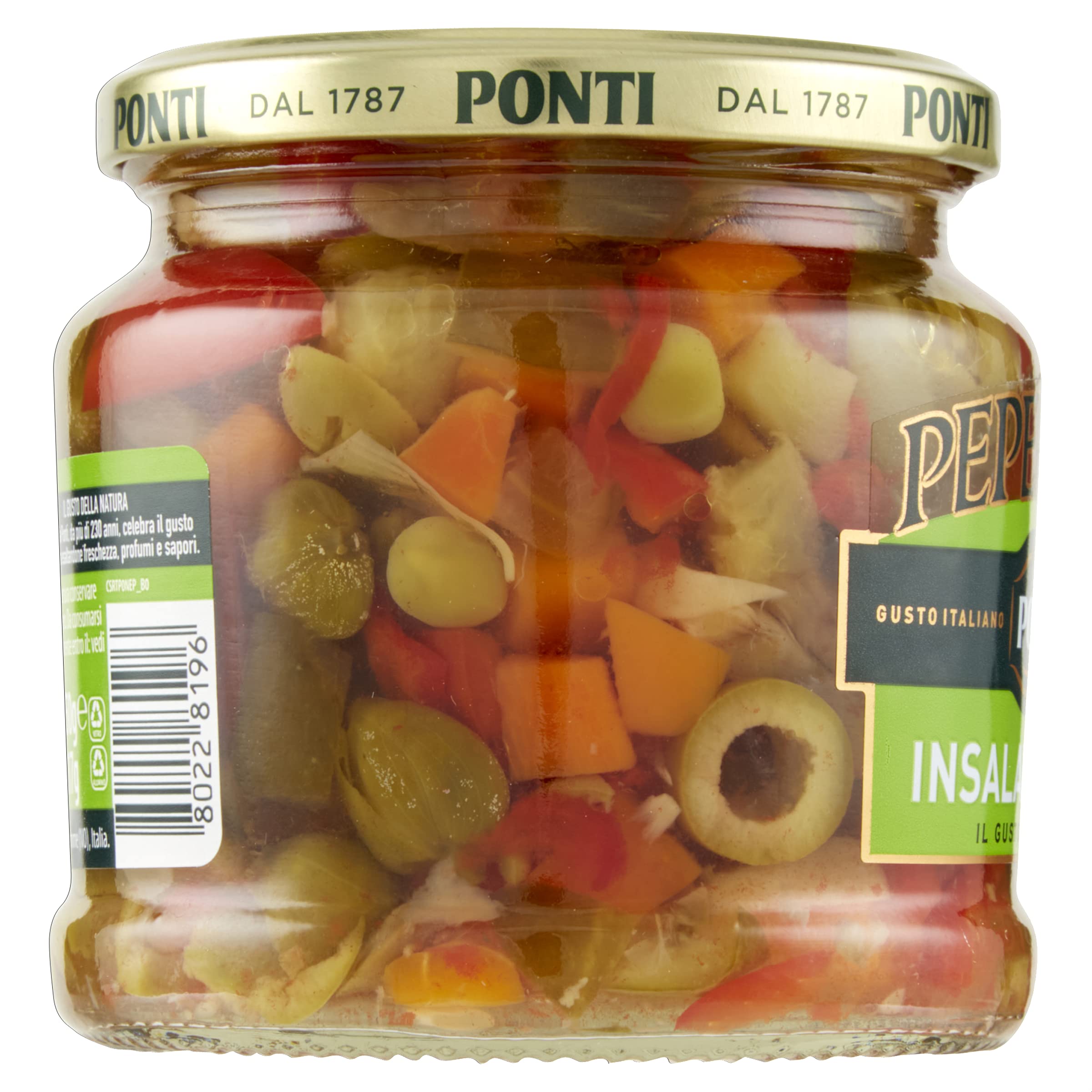 Ponti Peperlizia insalata per riso, Verdure in agrodolce miste altamente selezionate in barattolo da 350 g, Condimento per riso e pasta, Set da 6, 2100 grammo