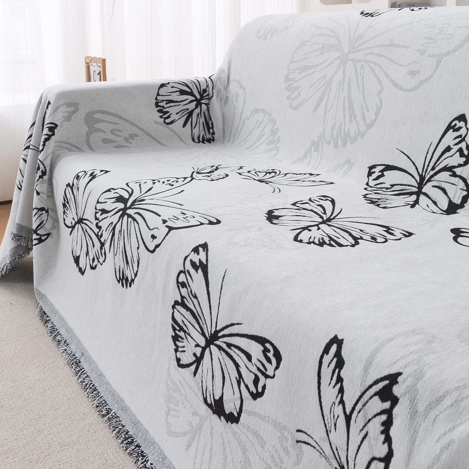 HOKIPO Chenille Sofa Cover - 3 Seater Throw -12
