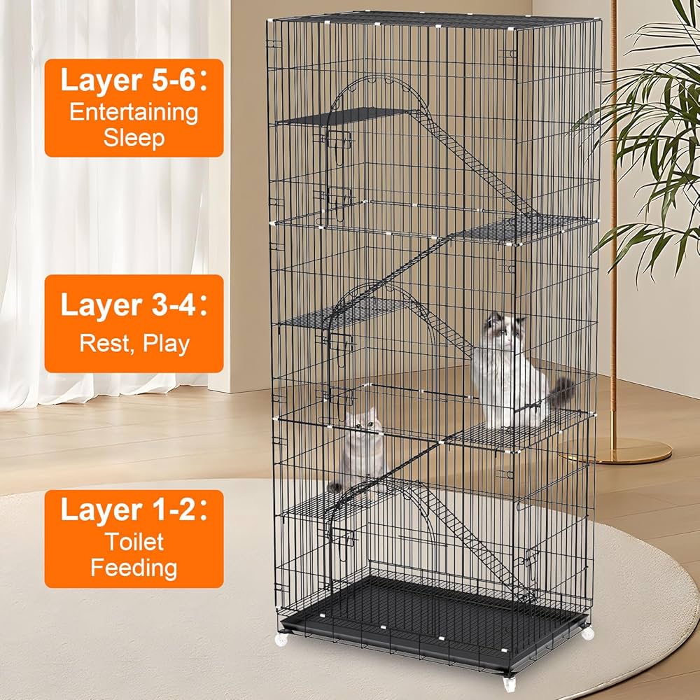 Amazon.com: Cat Enclosures Indoor, 6-Tier 77 Inch Large Cat
