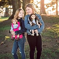 Vista 8 de THE QUEEN'S TREASURES Mochila portadora de muñecas rosa, blanca y negra y saco de dormir para muñecas, compatible con American Girl de 18 pulgadas