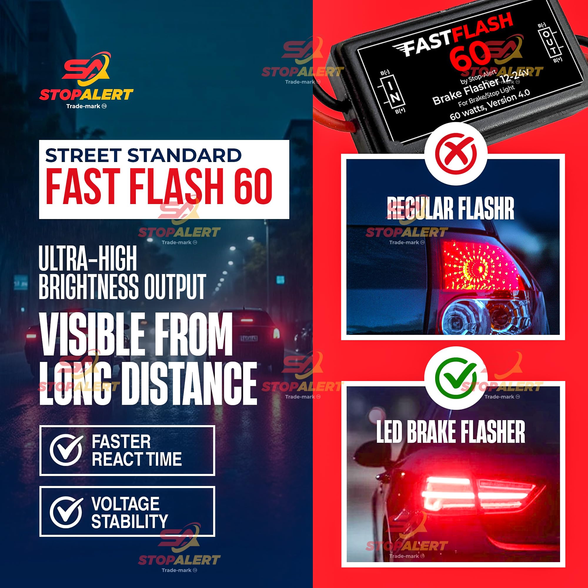 Amazon.com: Stop-Alert FastFlash 60 Watts Best Brake Flasher Tail