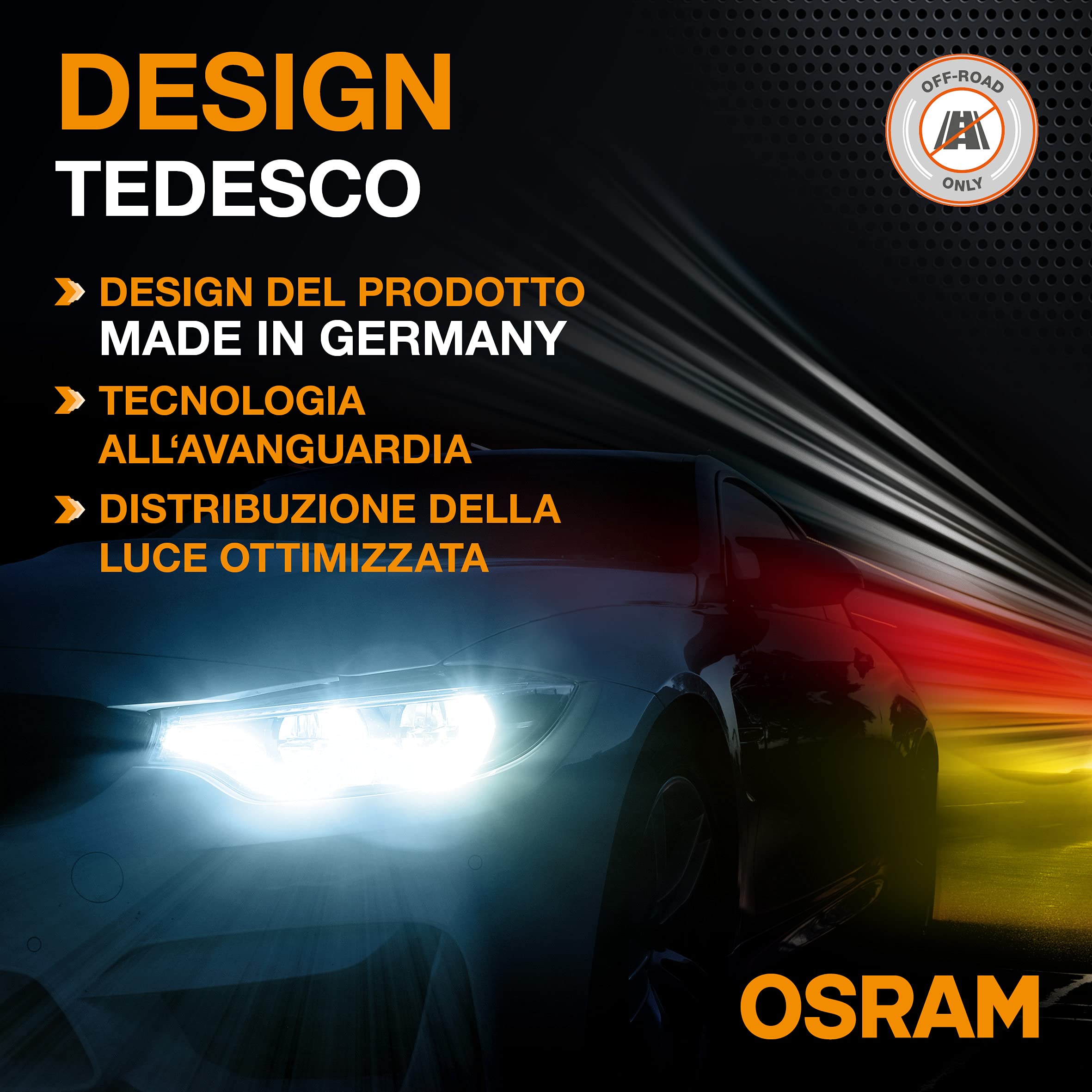 OSRAM LEDriving XTR, ?H7 lampade per fari, luce LED bianca fredda, solo fuoristrada, 64210DWXTR, scatola (2 lampade)