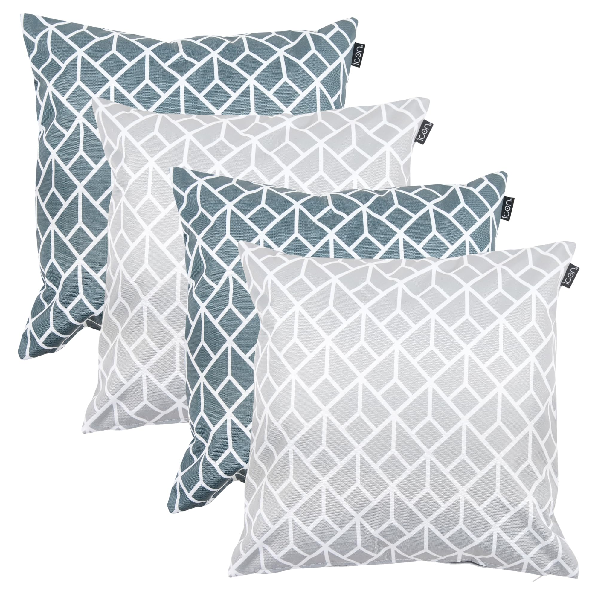 Bean Bag Bazaar Outdoor Cushions Filled, Geo Collection, Set of 4, Mix โ image 1