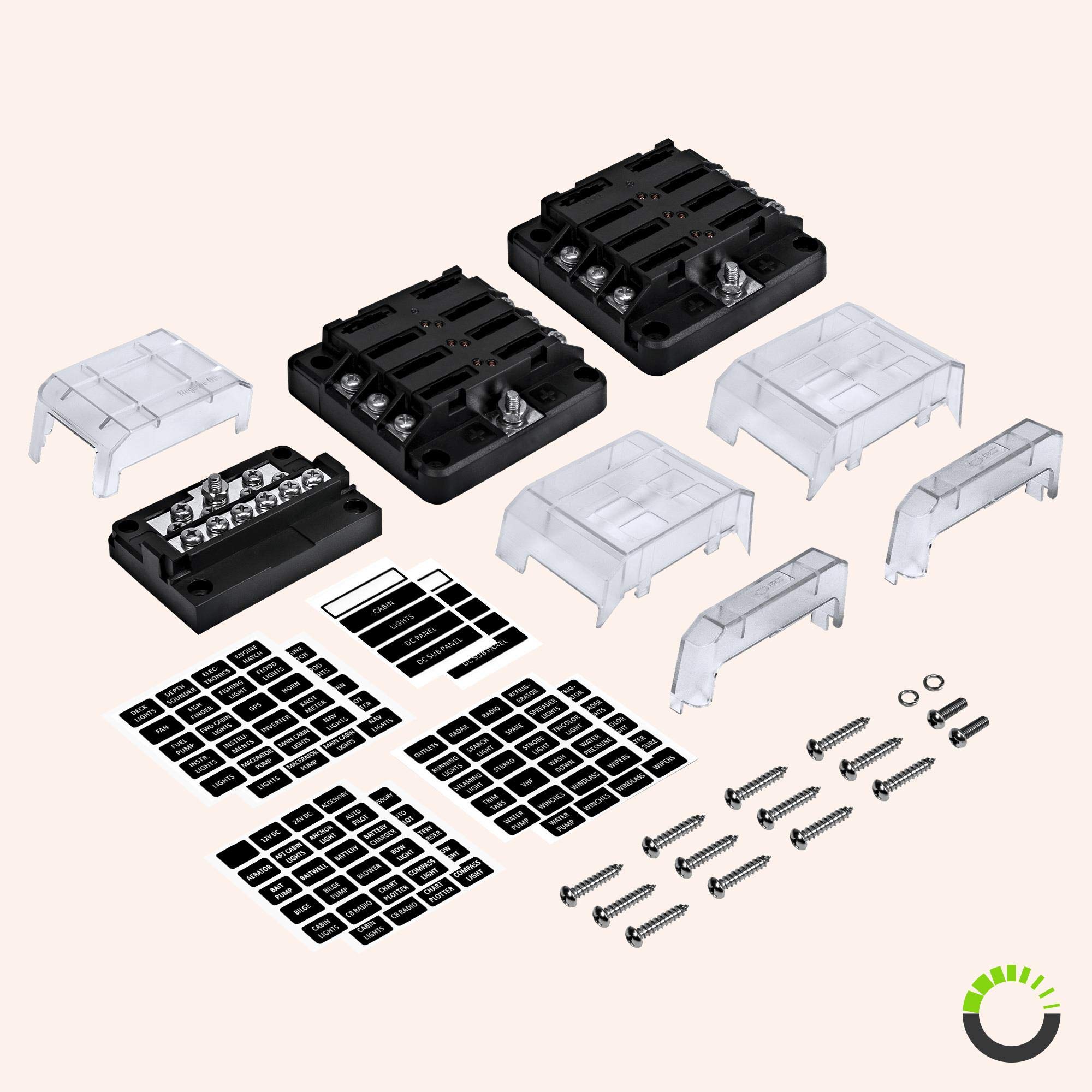 Buy 12 Way Fuse Block with 12 Ground Negative Busbar for Automotive