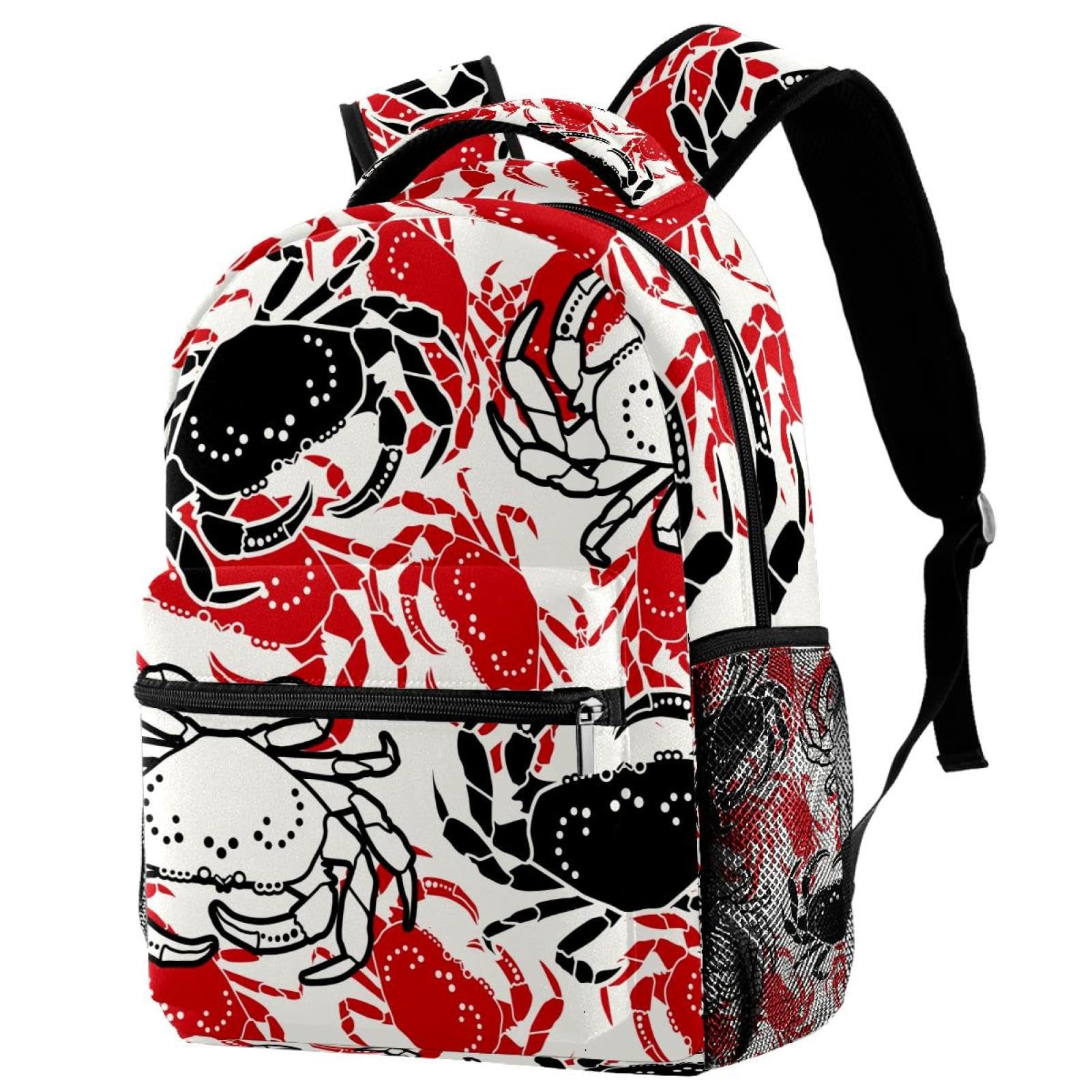 Sac à dos d'école sans couture à motif crabe de mer multicolore