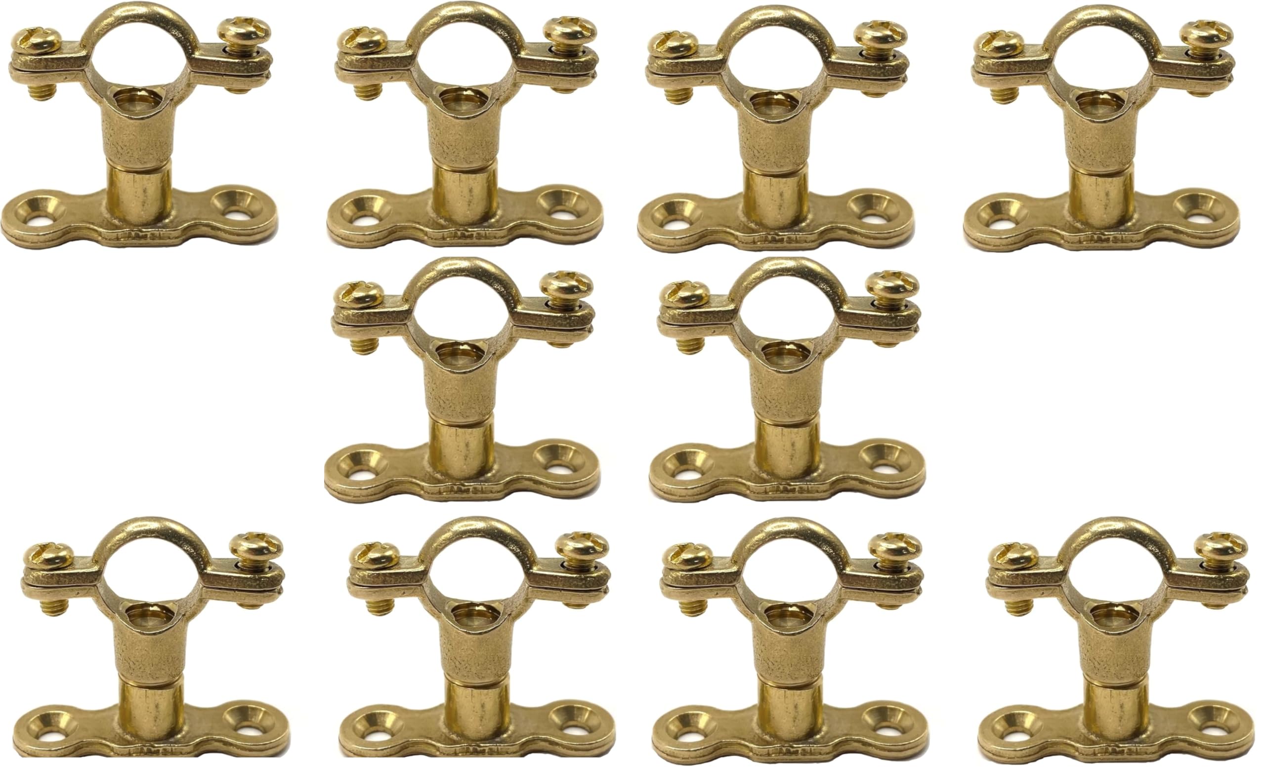 TC Brass Munsen Pipe Ring Clip 15mm & Backplate Male Brass- Pack of 10