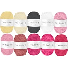 TYH Supplies BCK Collection Acrylic Yarn, 10 DK Light Worsted Mini Skeins for Crocheting & Knitting, Soft Craft Yarn for Amigurumi, Beginners, Small Projects, Curated Multicolor Assortment