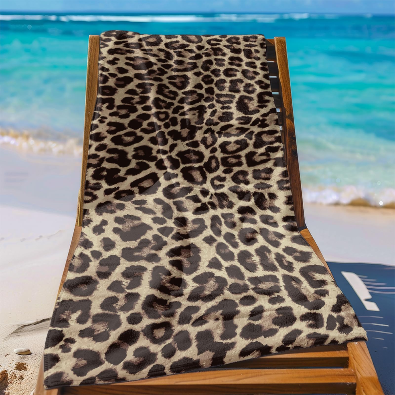 Serviette de PiscineModèle Brun Foncé Serviette Fouta Plage Stylée Personnalisée pour Adultes, Légère Séchage Rapide Anti-Sable, Adaptée Aux Voyages,Yoga et Vacances 100x180 cm