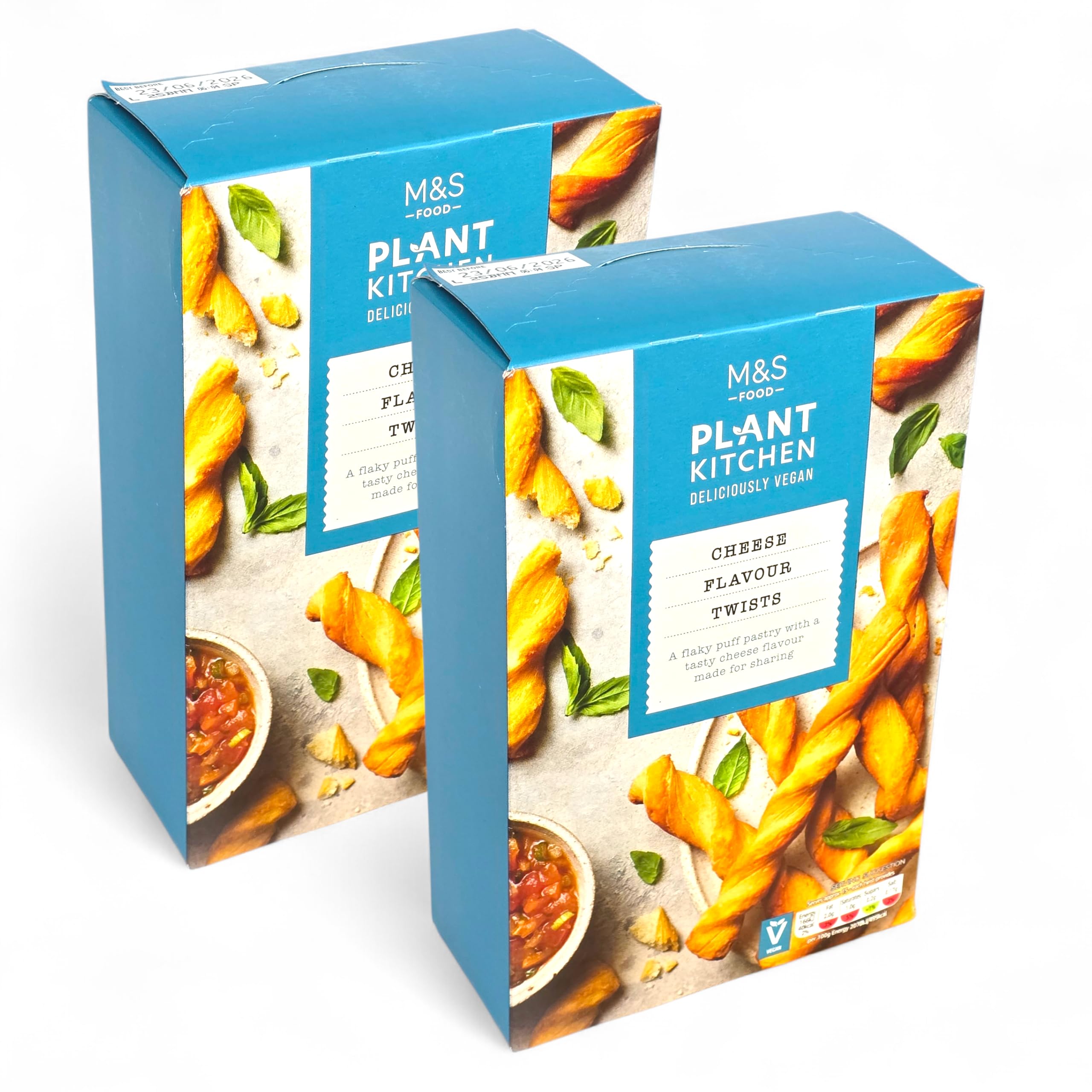 M&S Plant Kitchen Cheese Flavour Twists, Flaky Vegan Puff Pastry, 125g, 2 Pack, Made for Sharing