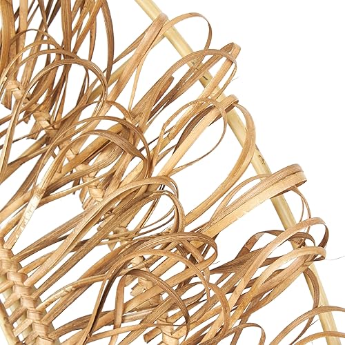 Vista 4 de Deco 79 Espejo de pared de ratán hecho a mano, espejo de entrada tejido, espejo montado en la pared 31 x 3 x 31 pulgadas, marrón