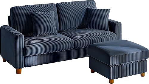 Miniatura 36 de Kidirect Sofá de Pana de 70 Pulgadas, Sofá Montaje Sin Herramientas, Sofás Cómodos para Sala de Estar Asientos Más Profundos de 21 Pulgadas, Sofás