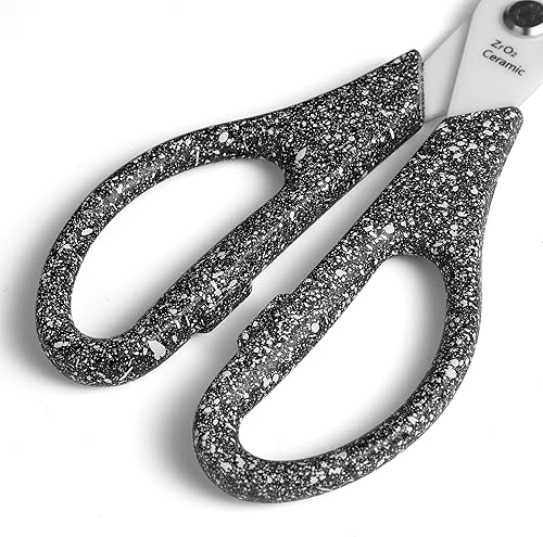 Miniatura 7 de cool hand Gear Tijeras de hoja de cerámica multiusos de 7.8 pulgadas con marcado de regla, tijeras de utilidad para cocina, manualidades, barbacoa,