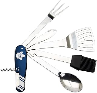 NHL BBQ Multi Tool - 6-Piece Stainless Steel BBQ Multi-Purpose Set - BBQ Grill Accessories Set - Ideal Gift for the Loyal Sports Fan