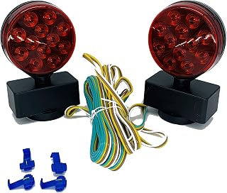 LED High Mount Stop Lights. Trailer Light, Tail Lights, Submersible 12V Magnetic Towing Light Kit Multi-Function for: RV, Marine, Boat, Trailer for All Outdoor terrains DOT Compliant