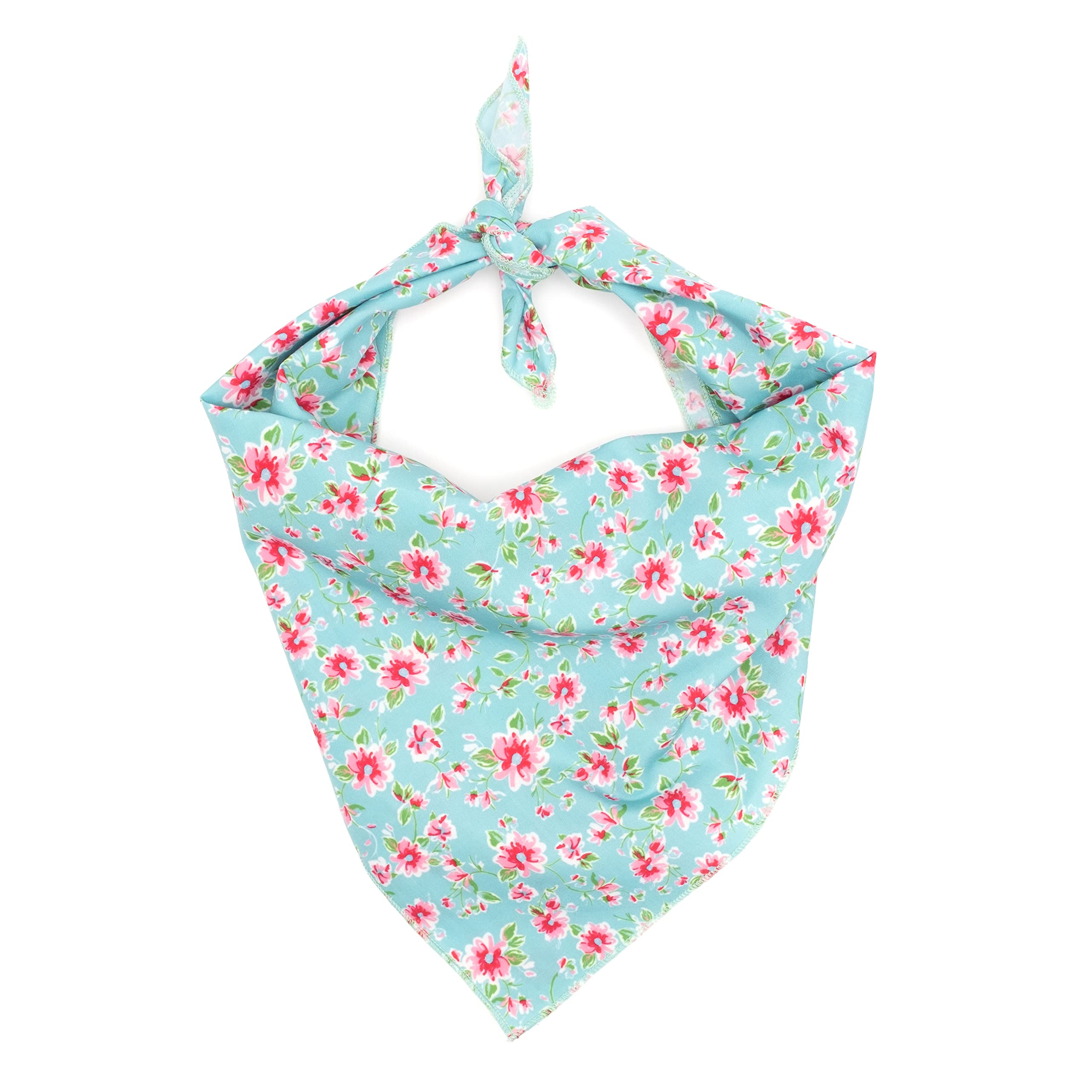 The Worthy Dog Watercolor Floral Bandana, Tie-On for Comfortable Adjustable Fit for Cats, Puppies and Dogs - Available in Small, Medium and Large Sizes