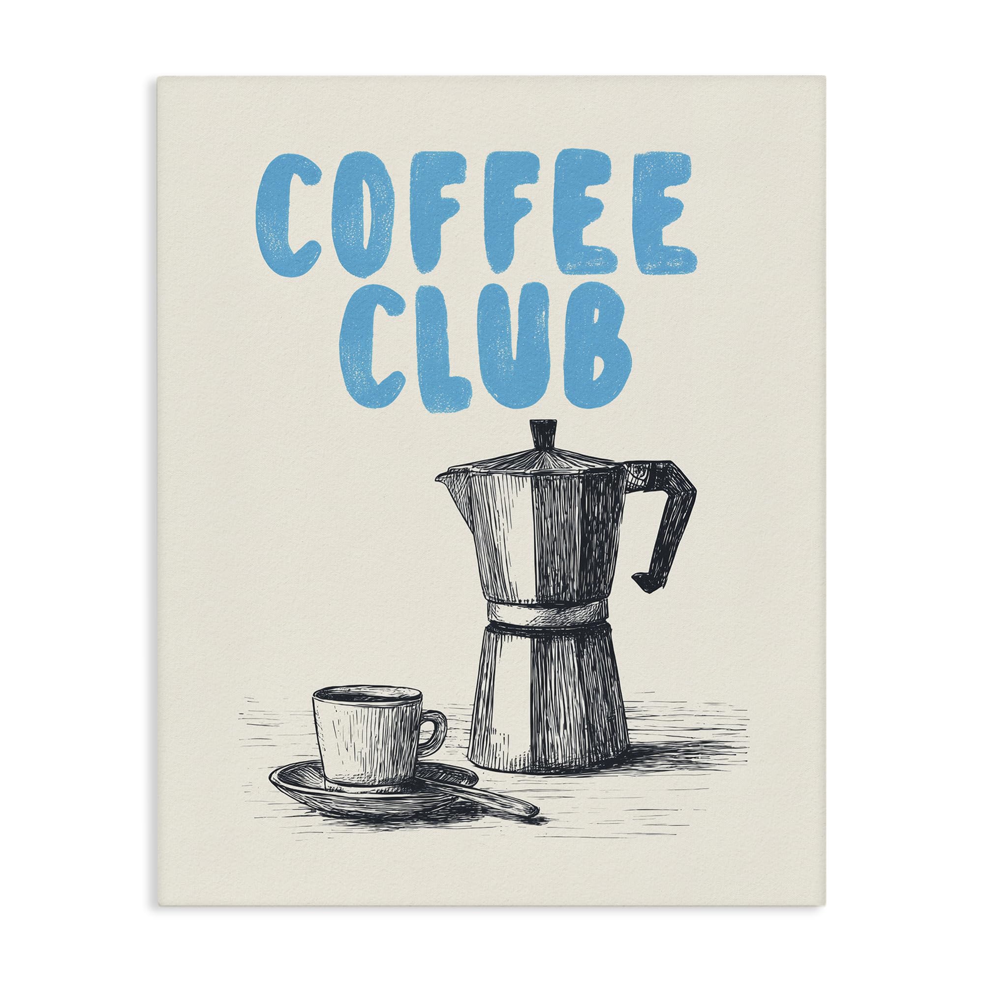 Stupell Industries Unframed 'Coffee Club Retro Drawing', Canvas Art, 24 X 30 Inches, Easy To Hang And Sturdy, Made In Usa, By Andreas Magnusson