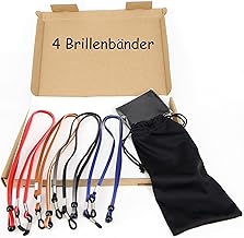 Hawhy 4 Stück Qualitäts Brillenband Brillenkette in 4 Farben aus starkem PU Material für alle Arten von Brillen geeignet,mit extra Anti Rutsch Öse die hält