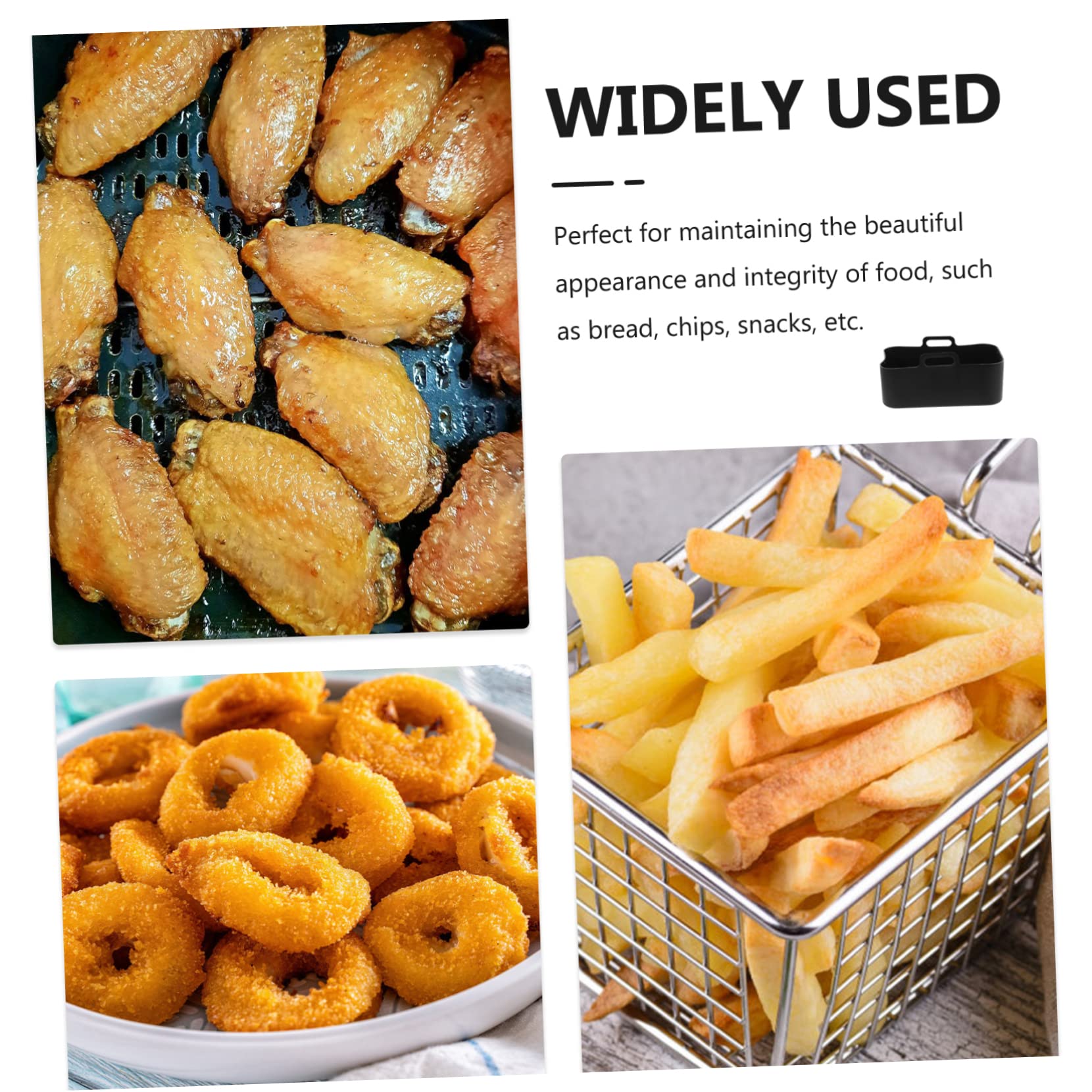 MAGICLULU 2St Friteuse Silikonmatte sofortig Backmatten für die Küche silikonmatte für heißluftfritteuse backform airfryer Backunterlage für die Küche Air Fryer Innenpolster Kieselgel Black