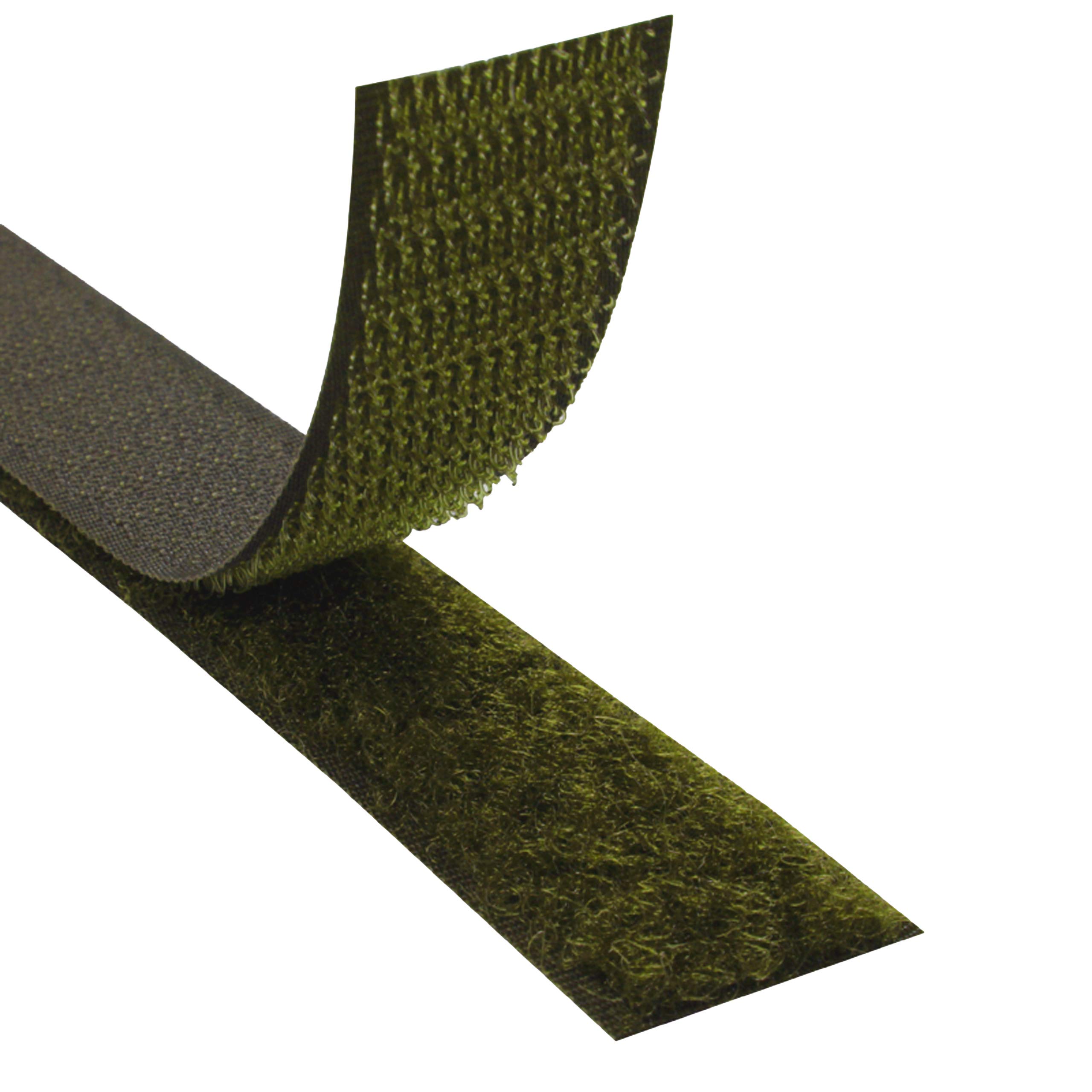 KLEBESHOP24 Ruban autocollant adhésif à crochets seul | Bande scratch autocollante unilatérale | Couleur, longueur, largeur au choix/vert olive, 20 mm