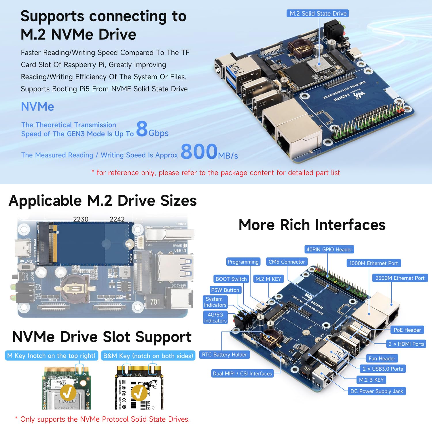 Waveshare Dual Ethernet Base Board with Metal Case For Raspberry Pi CM5, Supports 4G/5G Module, Dual 4K Display Outputs & 2 MIPI, Onboard 40PIN GPIO Header & 2 USB 3.2 Gen1 Ports, PoE Module Support