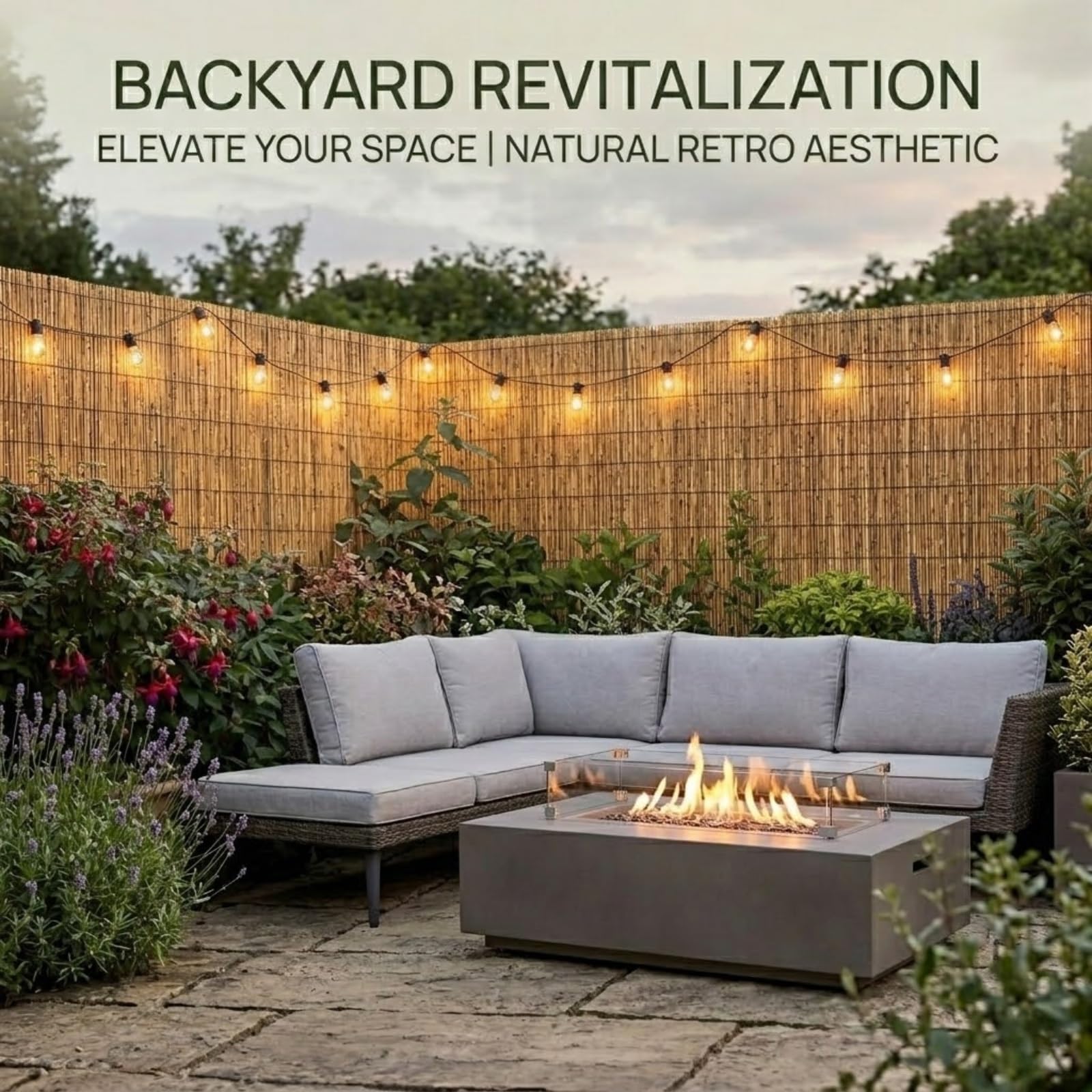 Canisse en Roseau Naturel Brise-Vue Roseau pour Jardin Balcon Terrasse, Clôture en Roseau Protection Intimité Vent et Soleil, Écran Décoratif Extérieur Facile à Fixer(Brun,61x1524cm(2x50ft))