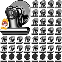 Vista 16 de Paquete de 20 clips magnéticos, imanes de nevera, clips magnéticos negros para pizarra blanca, imanes de clip para exhibiciones de fotos, hogar