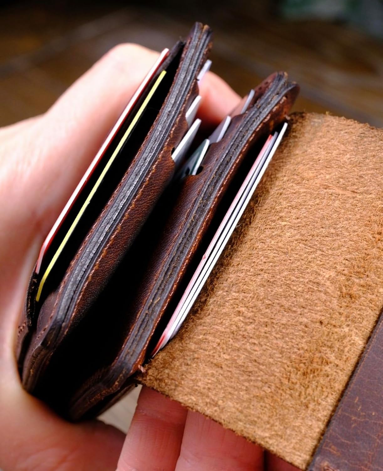 Men’s Leather Wallet with Magnetic Closure, High Capacity Bifold Wallet for Men, Multiple Card Slots & Cash Pocket, Slim Genuine Leather Wallet, Brown image 4