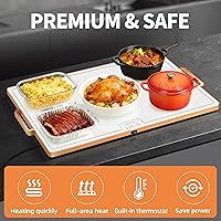 Vista 6 de Food Warming Mat (XL 24"x16"), Food Warmers for Parties Buffet and Daily Use, Full Surface Warm Evenly Electric Warming Tray with Button Temperature