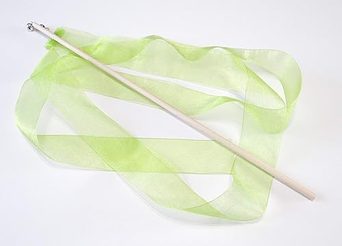 6' Lime Green Ribbon Wand with additional 6' ribbon of choice