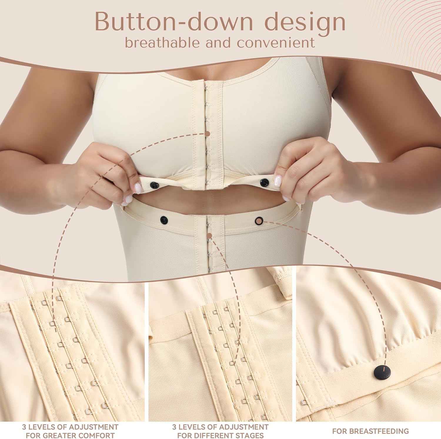 M MYODRESS Fajas Colombianas Moldeadoras Body Shaper Tummy Control Shapewear Knee Length Post Surgery Compression Garment - Image 4