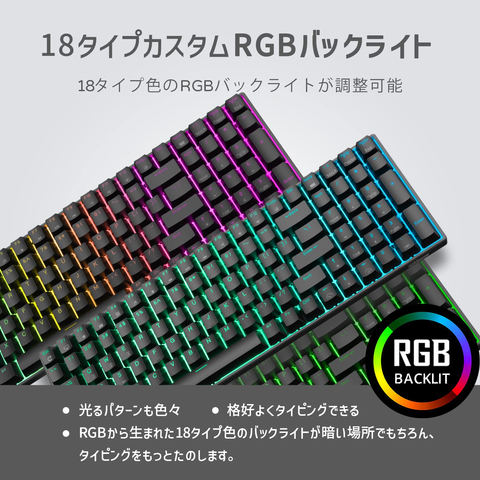 Amazon | RK ROYAL KLUDGE RK100 2.4Gワイヤレス/ Bluetooth/有線 RGB