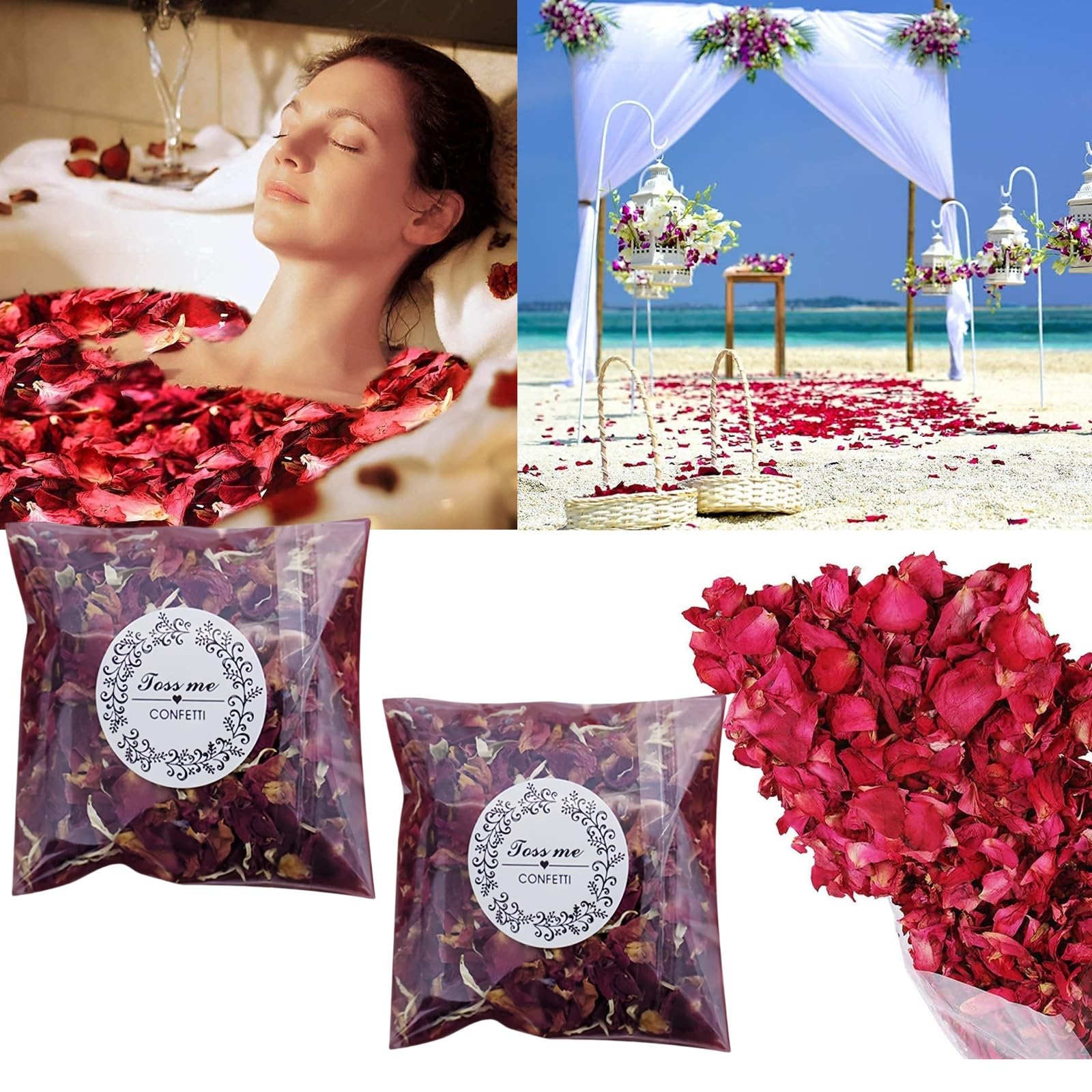 Paquetes De Confeti De Boda,Confeti Pétalos De Rosa,Petalos de Rosa para Bodas,Confeti,Confeti Boda,Pétalos de Rosa,Petalos Flores Secas,Petalos de Rosa Naturales,Flores Secas Confeti