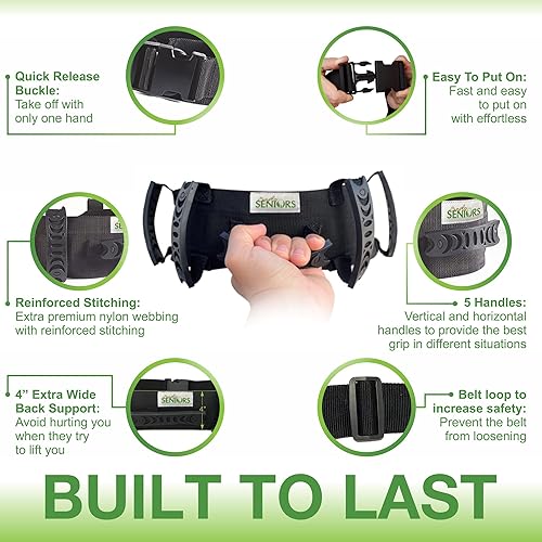 Vista 2 de Cinturones de marcha para personas mayores - Cinturones de transferencia médica para ancianos y discapacitados - Cinturón de marcha de liberación