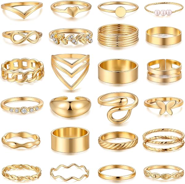 25 Pcs Gold Stackable Ring Set Review: Easy Style for Any Hand