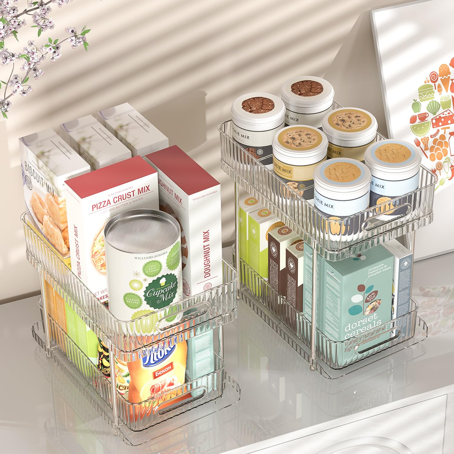 Snapklik.com : Fowooyeen Bathroom Storage Organizer, 2 Pack Clear Under ...