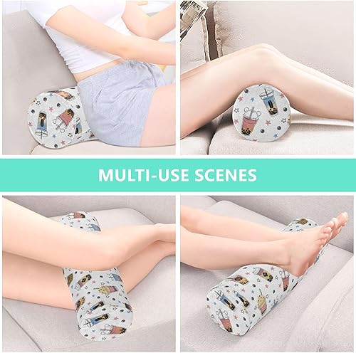 Miniatura 4 de Bubble Tea Bolster Pillow Long Down Neck Roll Pillow Long Round Pillows for Bed Cylinder Decorative Pillows Bed Neck Pillow Covers with