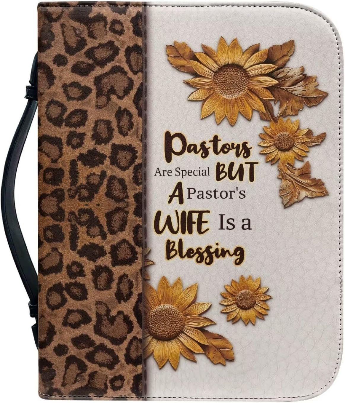 Bible Covers for Women, Portable Leather Bible Case with Handle, Waterproof Bible Carrying Case for Church Worship
