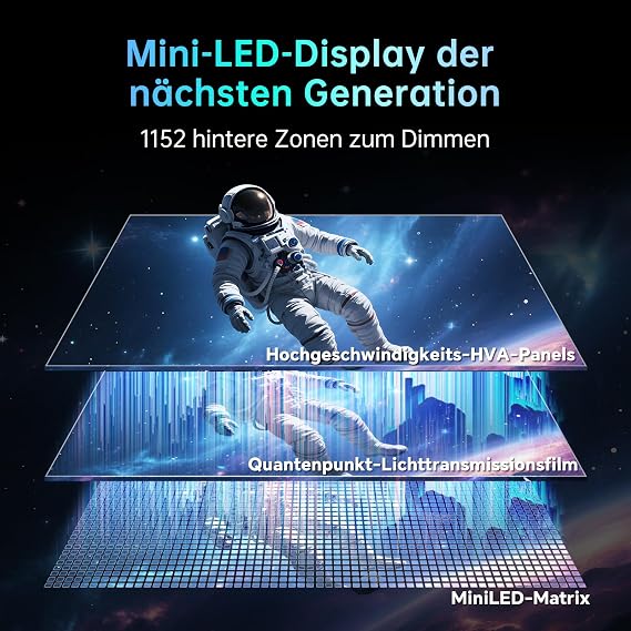 KTC Gaming Monitor 27 Inches Mini LED 2 K@180 HZ QHD 2560 x 1440p Vesa Display HDR1400 1 ms Response Time Adaptive Sync 148% sRGB 2 x HDMI 1 x DP Vertical and Wall Mounting White M27T6