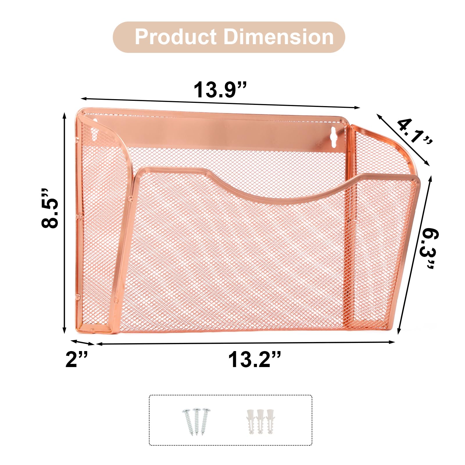 Easepres 3 Pocket Mesh Hanging Wall File Organizer Wall Mounted | INDIA - View #3