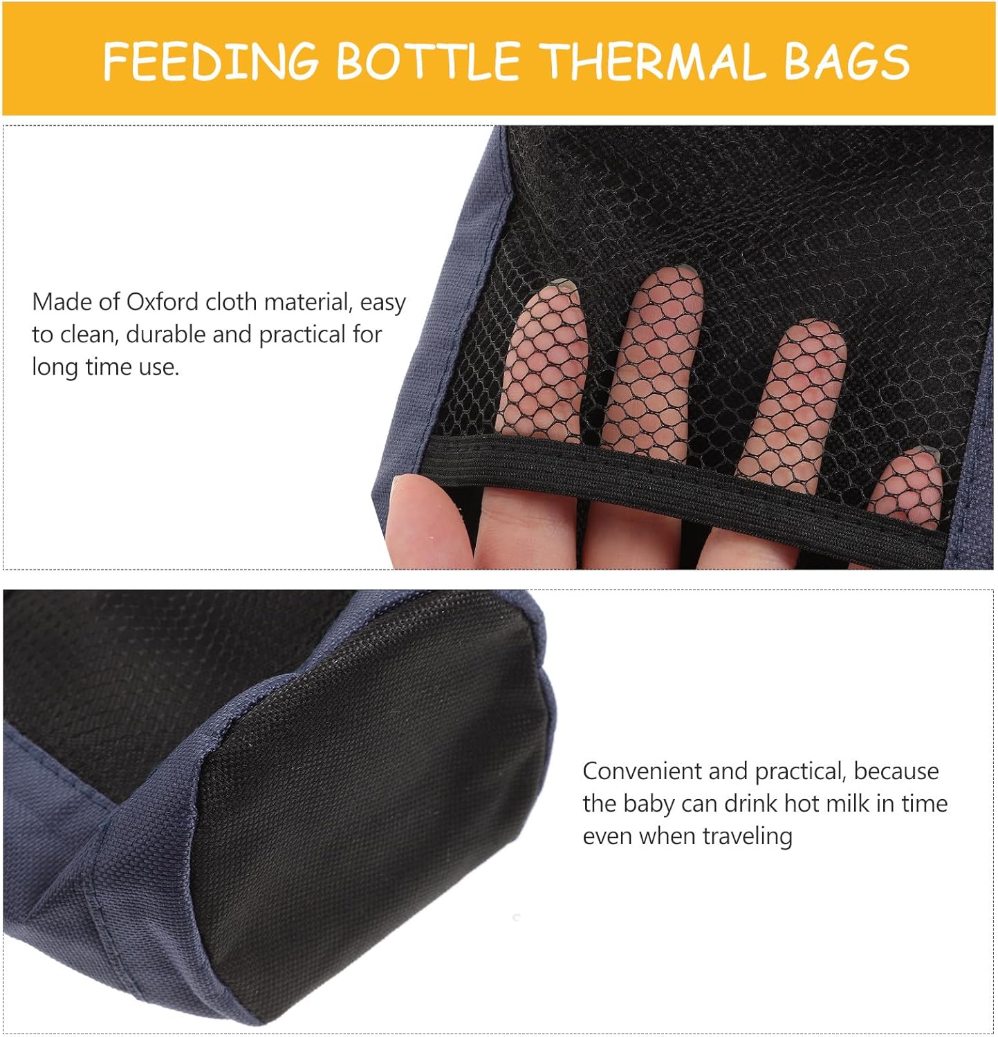 2pcs Portable Insulated Milk Bottle Bag, Oxford Cloth Thermal Breastmilk Cooler Bags with Handle, Travel and Outdoor Nursing Bottle Carrier Set (red + Blue)