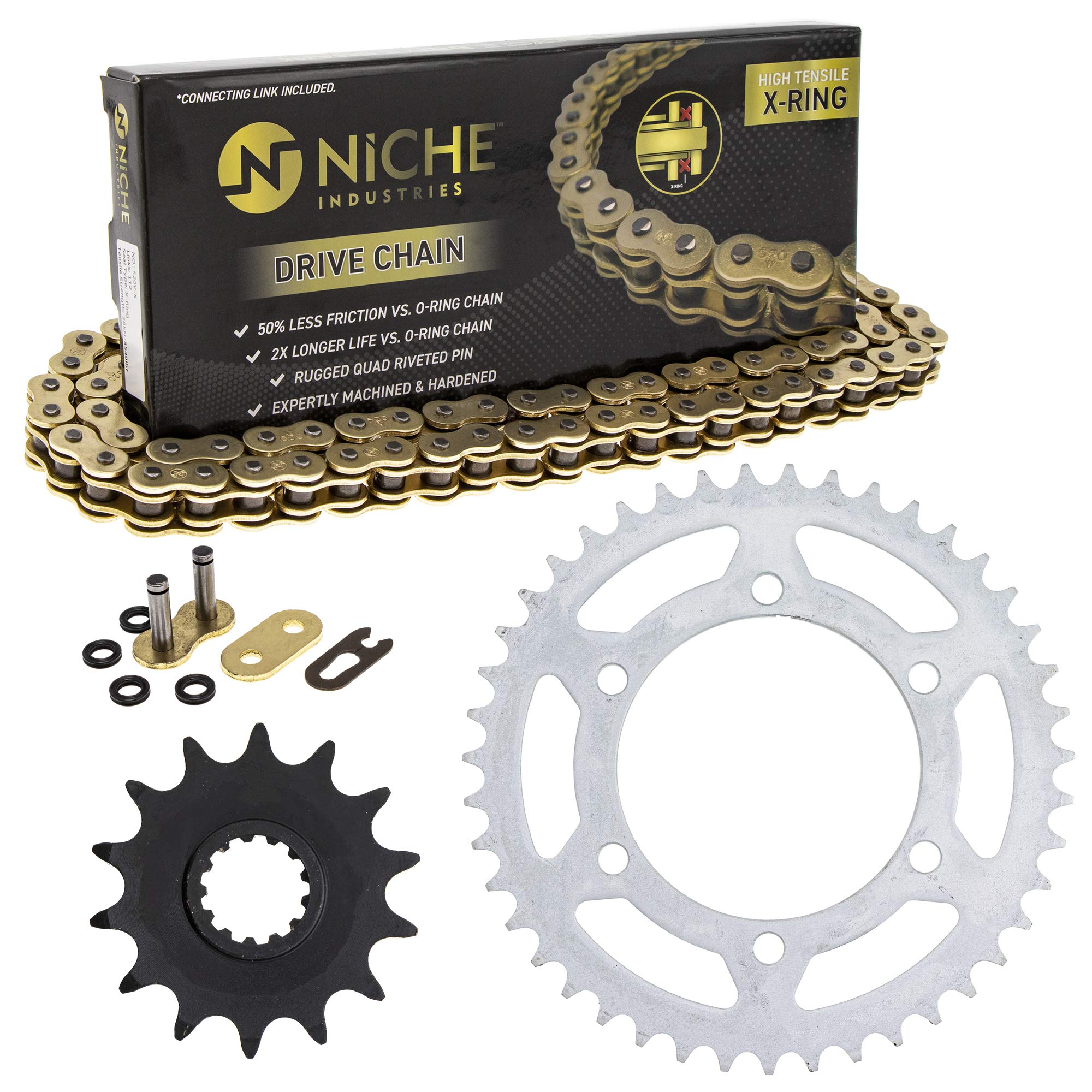 英　1225 Amazon.com: NICHE Drive Sprocket Chain Combo for Kawasaki